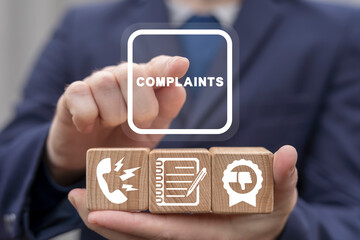 Concept of complaints. Customer complaint, dissatisfaction from product or service problem, angry...