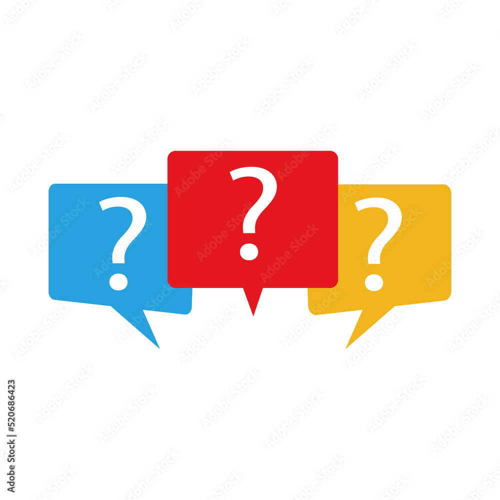 Poster message box with question mark icon. vector illustration