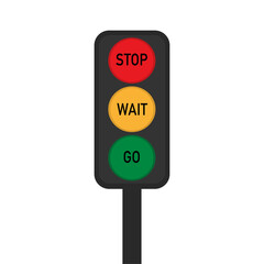 Traffic light on a white background. Vector illustration