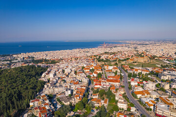 Fototapeta premium top-down with of Thessaloniki, Greece. High quality photo