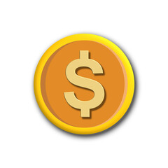 dollar sign icon isolated on white background.
