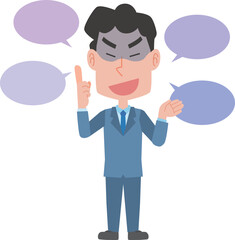 熱弁して勧誘する男性