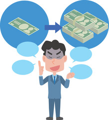 投資話で勧誘する男性