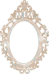 フレーム　額　絵画　空　雲　風景　背景　水彩　油絵　西洋絵画　アート　芸術　コピースペース　イラスト