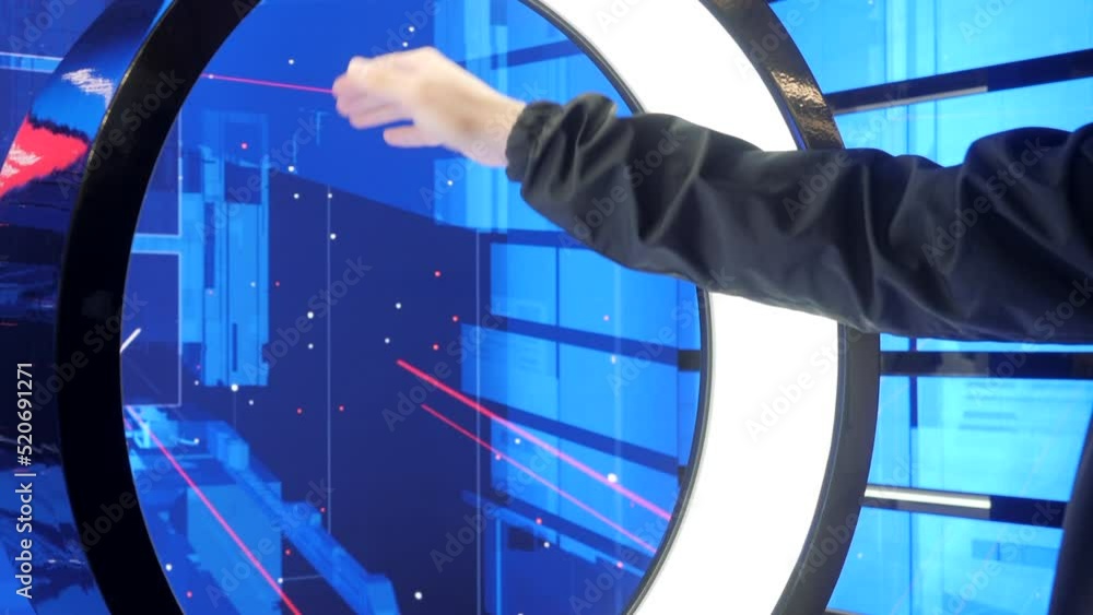 Aufkleber touch circle for virtual communication. media. new technology of virtual immersion. manual motion co