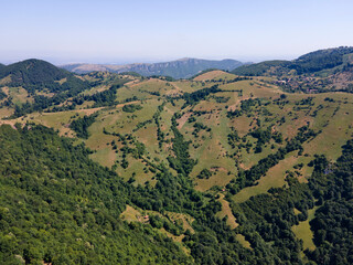 Aerial view of Balkan Mountain near town of Teteven, Bulgaria