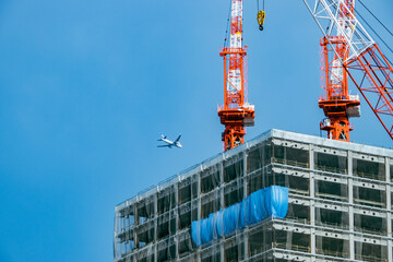 建設中のビル