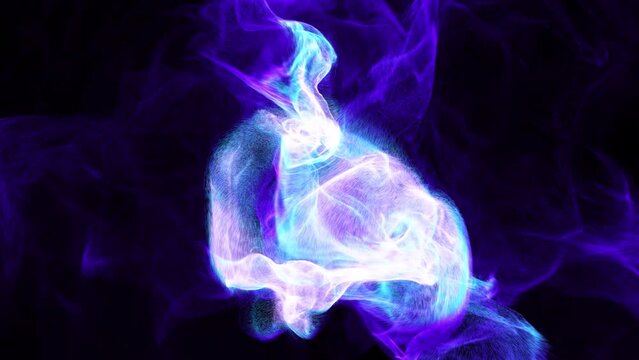 3D Rendered Magical Smoke - Blue and Purple Abstract