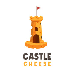 Cheese royal castle illustration logo