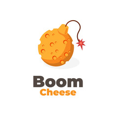 Unique cheese bomb illustration logo