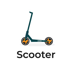 Scooter illustration logo with energy on wheels