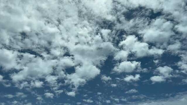 Aerial view of some scattered clouds from bellow recorded from a jet cokpit.4K