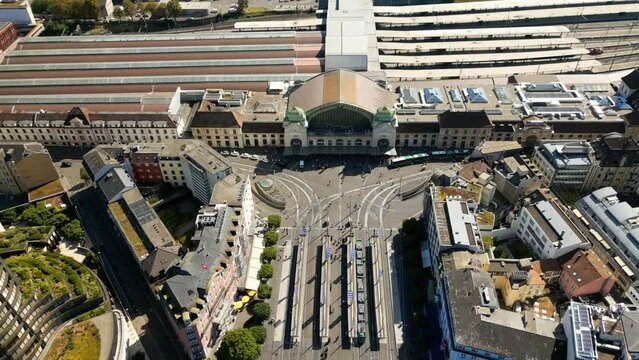 Basel SBB Central Railway station in the city center of Basel Switzerland - travel photography