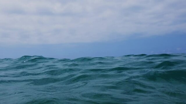 4k, view through the eyes of a man drowning in the sea, Alanya, Antalya, Turkey