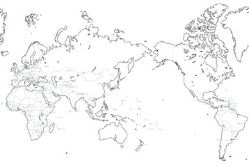 白地図　世界（首都名）