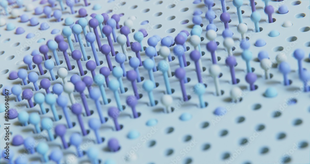 Fototapete Satisfying 3D render in motion animation. Abstract animation. loop animation.Bright modern seamless animation.Trendy material design background. Seamless loop 3d animation. Colorful waves.copy space