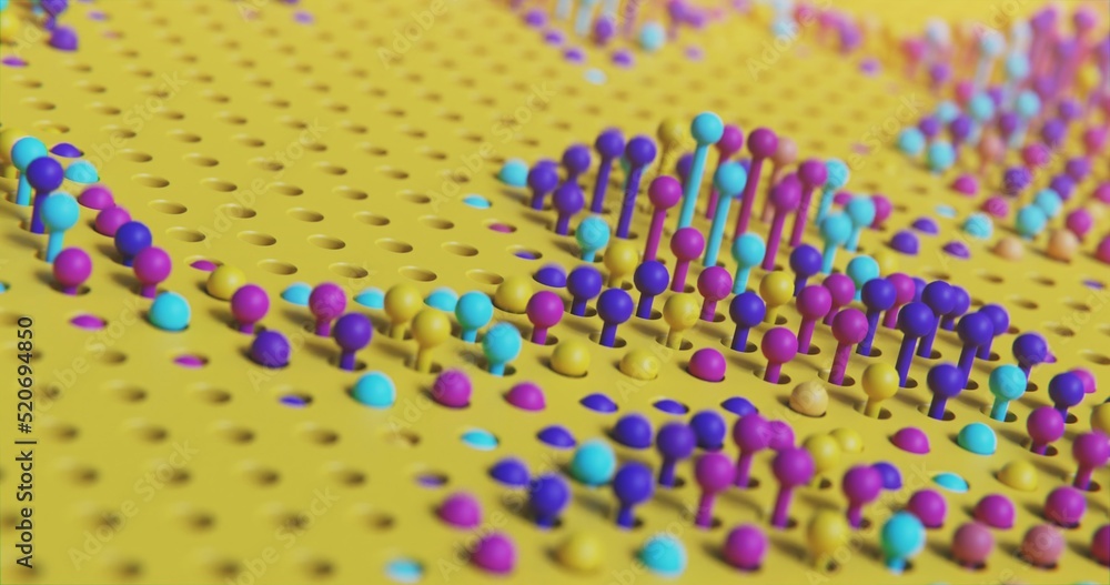 Fototapete satisfying 3d render in motion animation. abstract animation. loop animation.bright modern seamless 