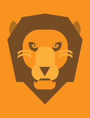 lion head vector in flat style
