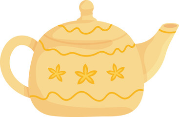 Cute hygge ceramic teapot with flowers.