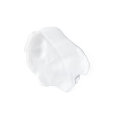 Cream sample isolated on white, top view