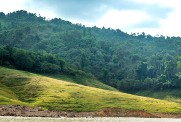 The scenic view of  Chong lom valley, Fresh and abundant in  the national park a famous tourist attraction at Khun Dan Prakan Chon Dam, Nakorn Nayok province, Thailand