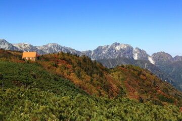 剣岳と山小屋