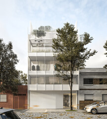 white building in autum