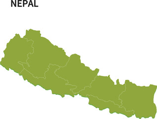 ネパール/NEPALの地域区分イラスト - obrazy, fototapety, plakaty
