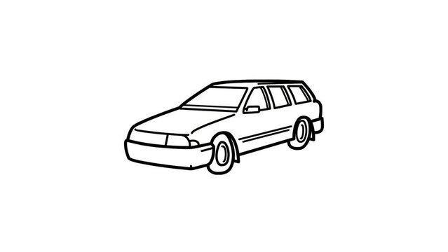 car Sketch and 2d animated