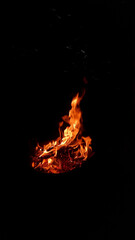  Blazing fireball effect on black background 06