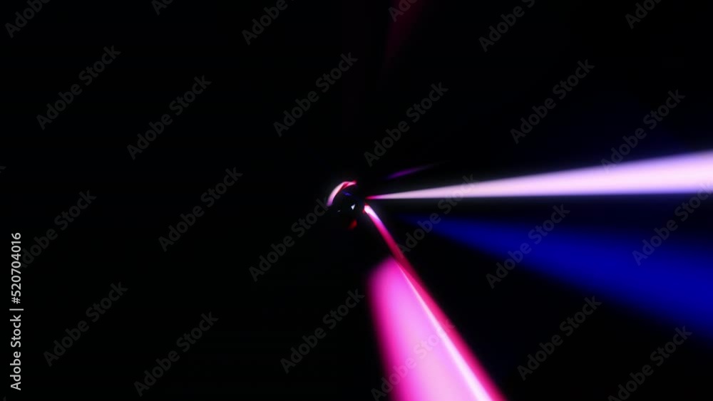 Poster abstract hypnotic dark red blue pink fire in futuristic sci-fi virtual reality tunnel seamless loop.