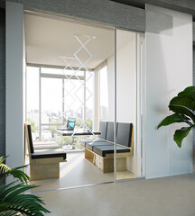 modern living room with a window