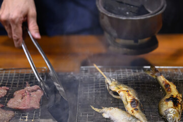 鮎の塩焼き　炉端焼き