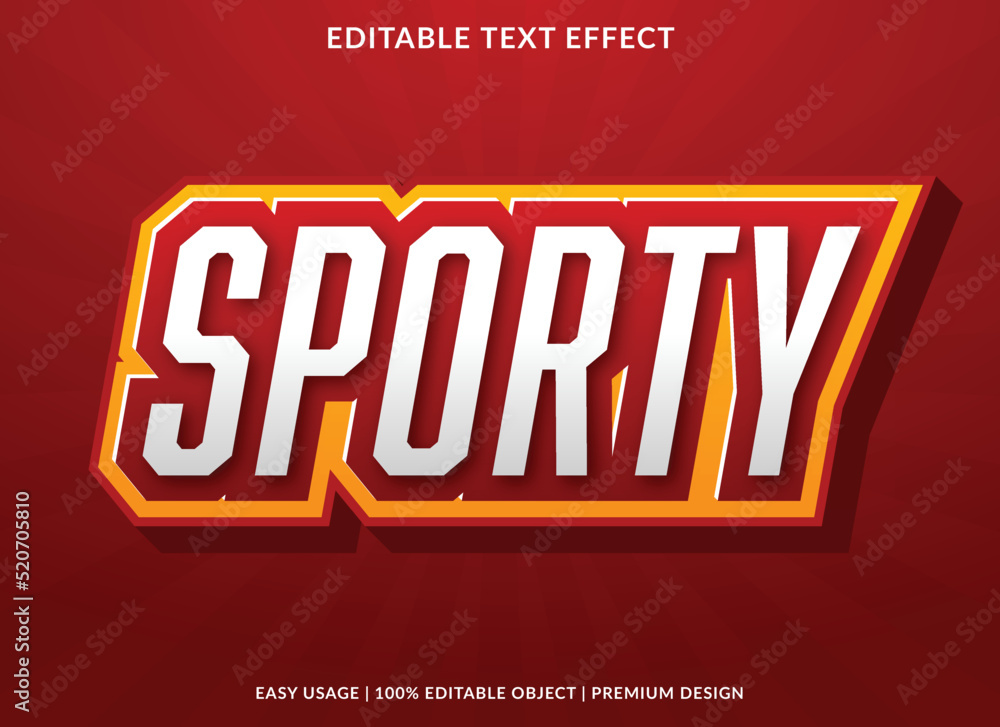 Poster sporty editable text effect font template with abstract background style use for business logo