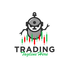 trading robot graphic company illustration logo