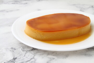 Freshly made dessert called Leche Flan