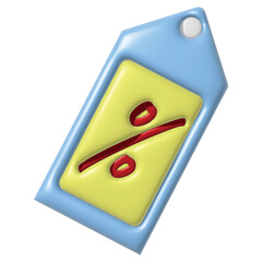 3d render discount tag icon illustration