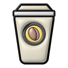 Paper coffee cup in 3d style with logo