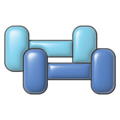 3d illustration simple object sport dumbell