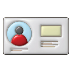 Identification or ID card template. 3D Web Vector