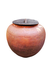 clay pot isolated on white with path