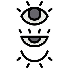 evil eye filled outline icon