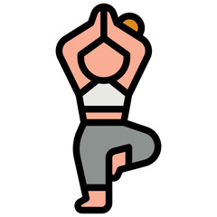 yoga filled outline icon