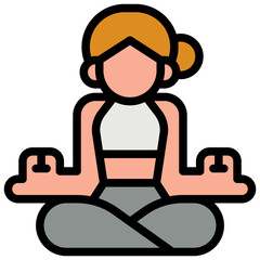 yoga filled outline icon