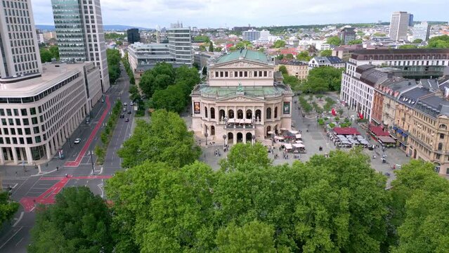 Old Opera building in Frankfurt called Alte Oper - aerial view - travel photography