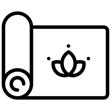 Yoga Mat Outline Icon