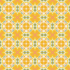 Seamless Background Retro Garden Nature Aboriginal Floral Damask Traditional Pattern Art