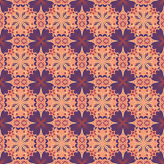 Seamless Background Retro Garden Nature Aboriginal Floral Damask Traditional Pattern Art