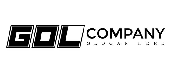 GOL three Letter Rounded rectangle boxes shape element symbol digital initial technology Media business logo design, Vector Template © gdjubaer2