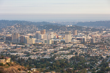 View of Glendale California right before sunset